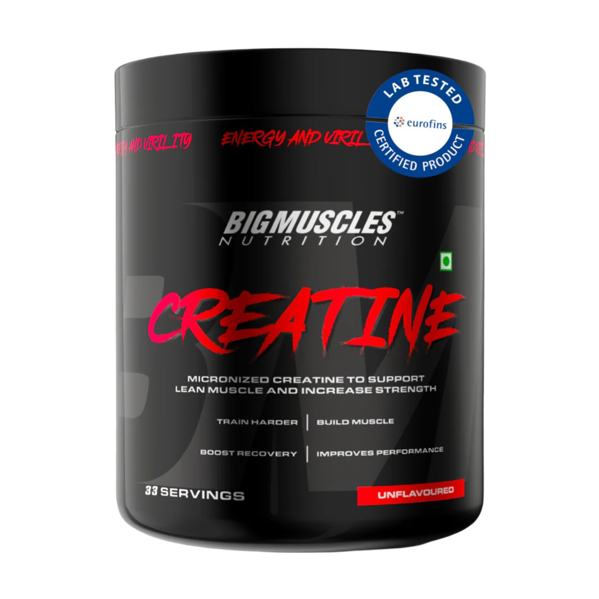 Big Muscles Nutrition Micronised Creatine Monohydrate Powder 100g - 33 Servings