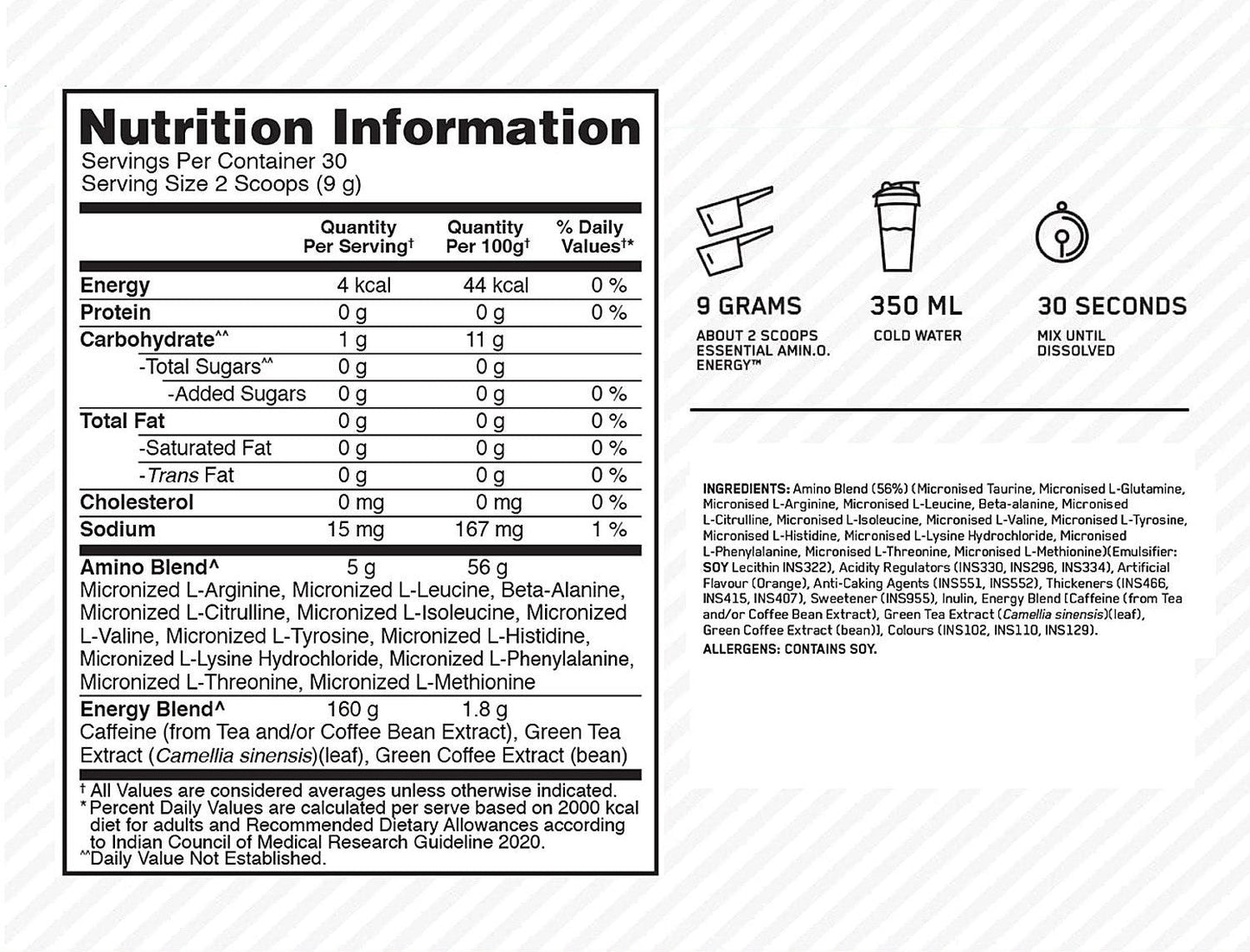 Optimum Nutrition (ON) Amino Energy- 30 Servings