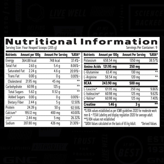 GNC AMP Amplified Mass XXX Advanced Muscle Mass Gainer - 4.4 Lbs (2 Kg )