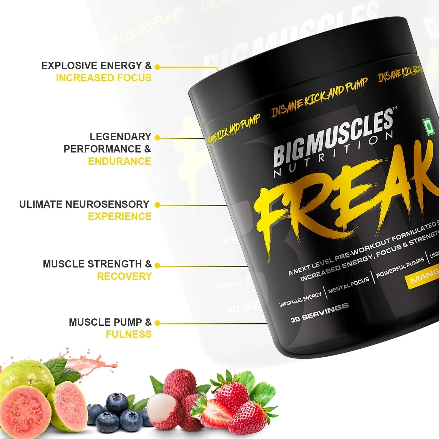 Big Muscles Nutrition Freak Pre-Workout, 30 Servings