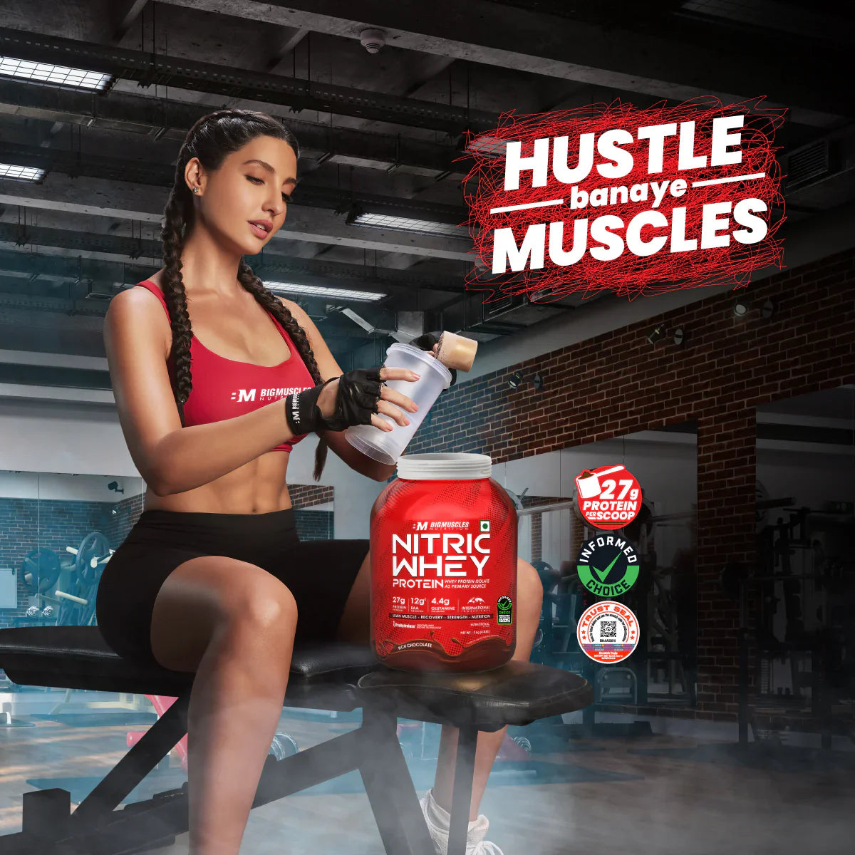 Big Muscles Nutrition Nitric Whey Protein, 2.2 Lbs