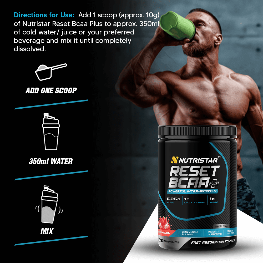Nutristar Reset Bcaa Plus Powerful Intra Workout - 35 Servings (With Added Beta-Alanine, L-Citrulline, AAKG & Glutamine)
