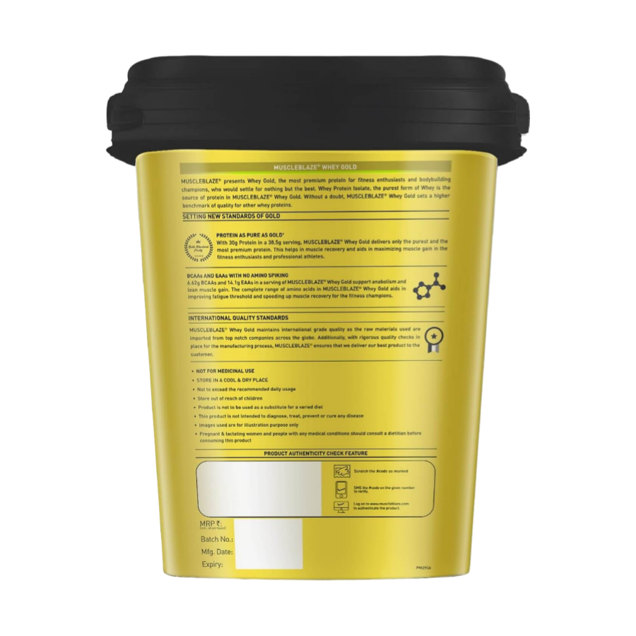 MuscleBlaze Whey Gold 100% Whey Isolate 4 Kg