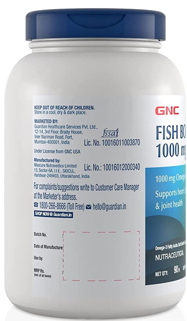 GNC Body Fish Oil 1000 , 90 Softgels