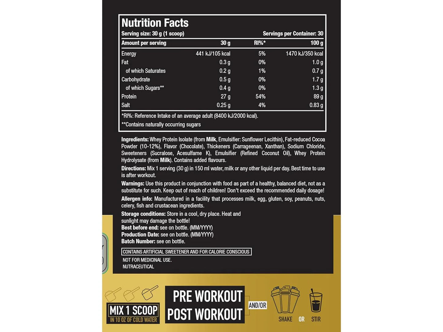 One Science ISO Gold Whey Protein Isolate - 2 Lbs