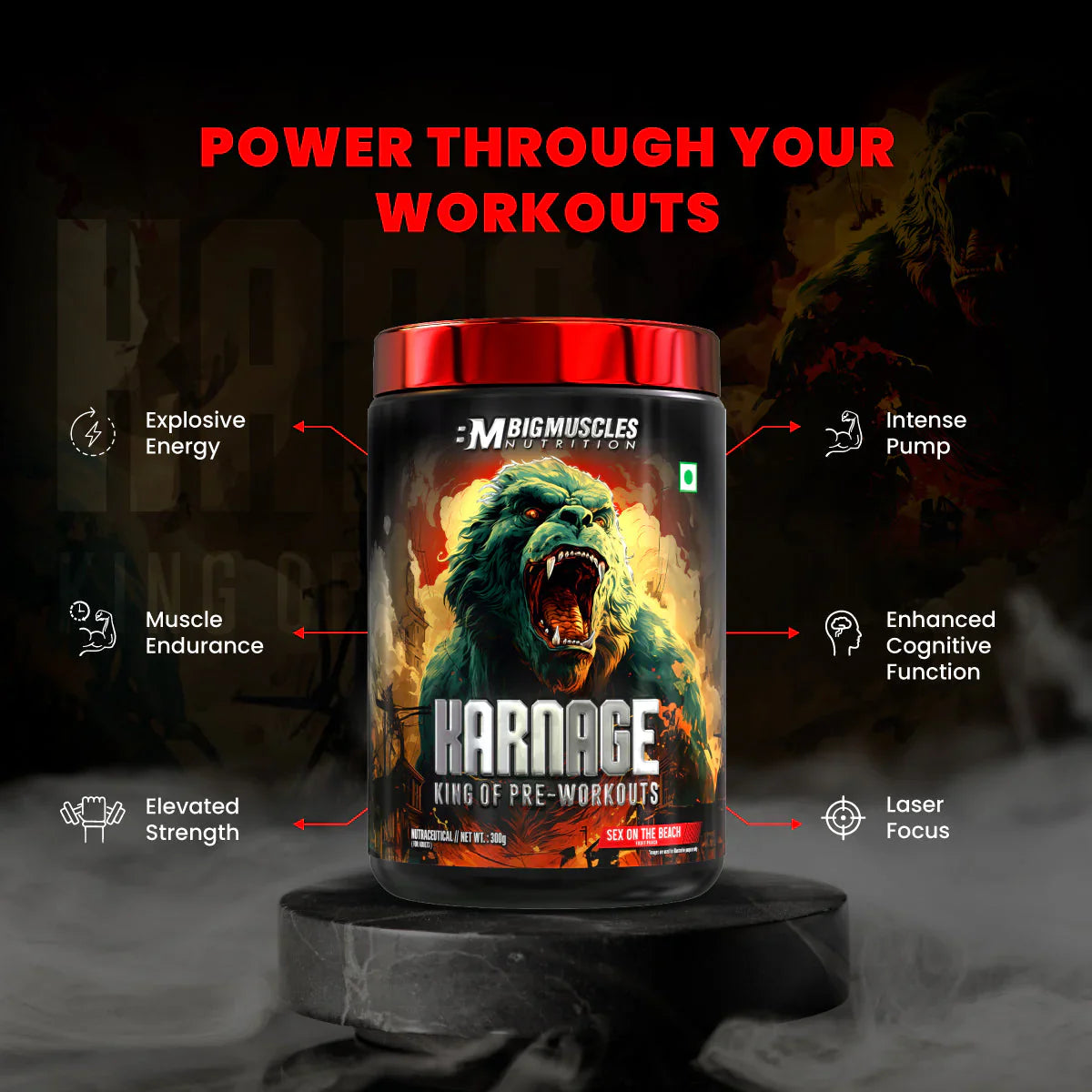 Big muscles Nutrition Karnage Pre-workout, 60 Servings