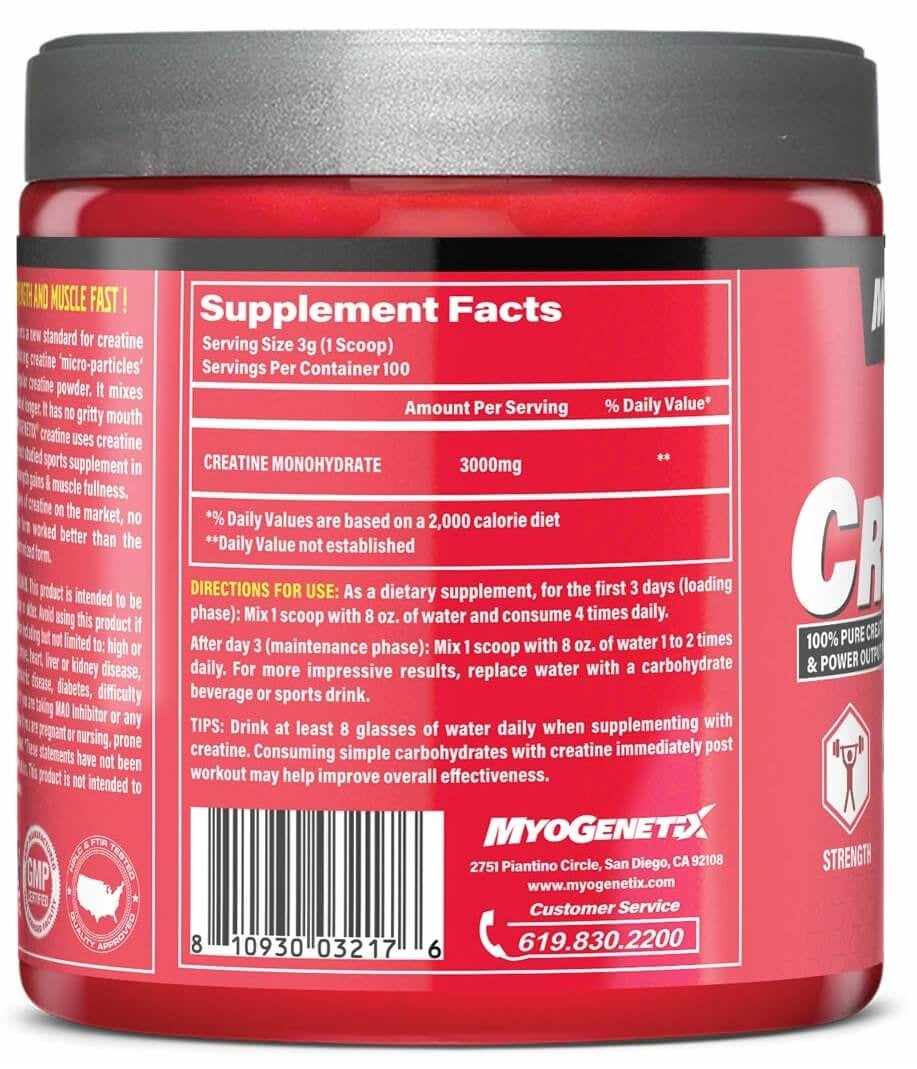 Myogenetix Creatine 300g, 100 Servings