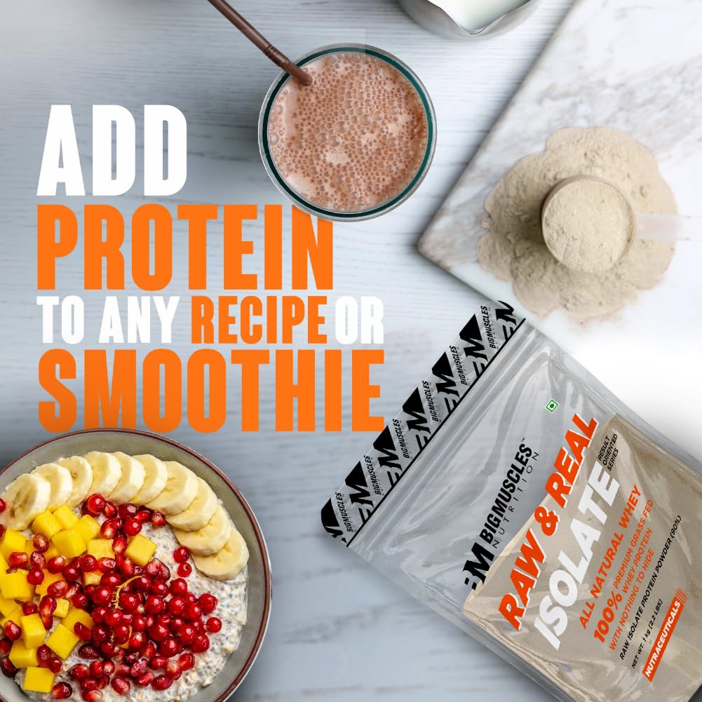 Big Muscles Raw & Real Isolate Whey Unflavoured -2.2 Lbs