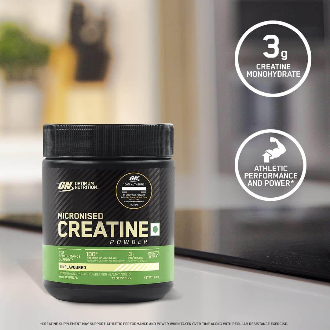 Optimum Nutrition (ON) Micronized Creatine Powder 100 Gm - 33 Servings