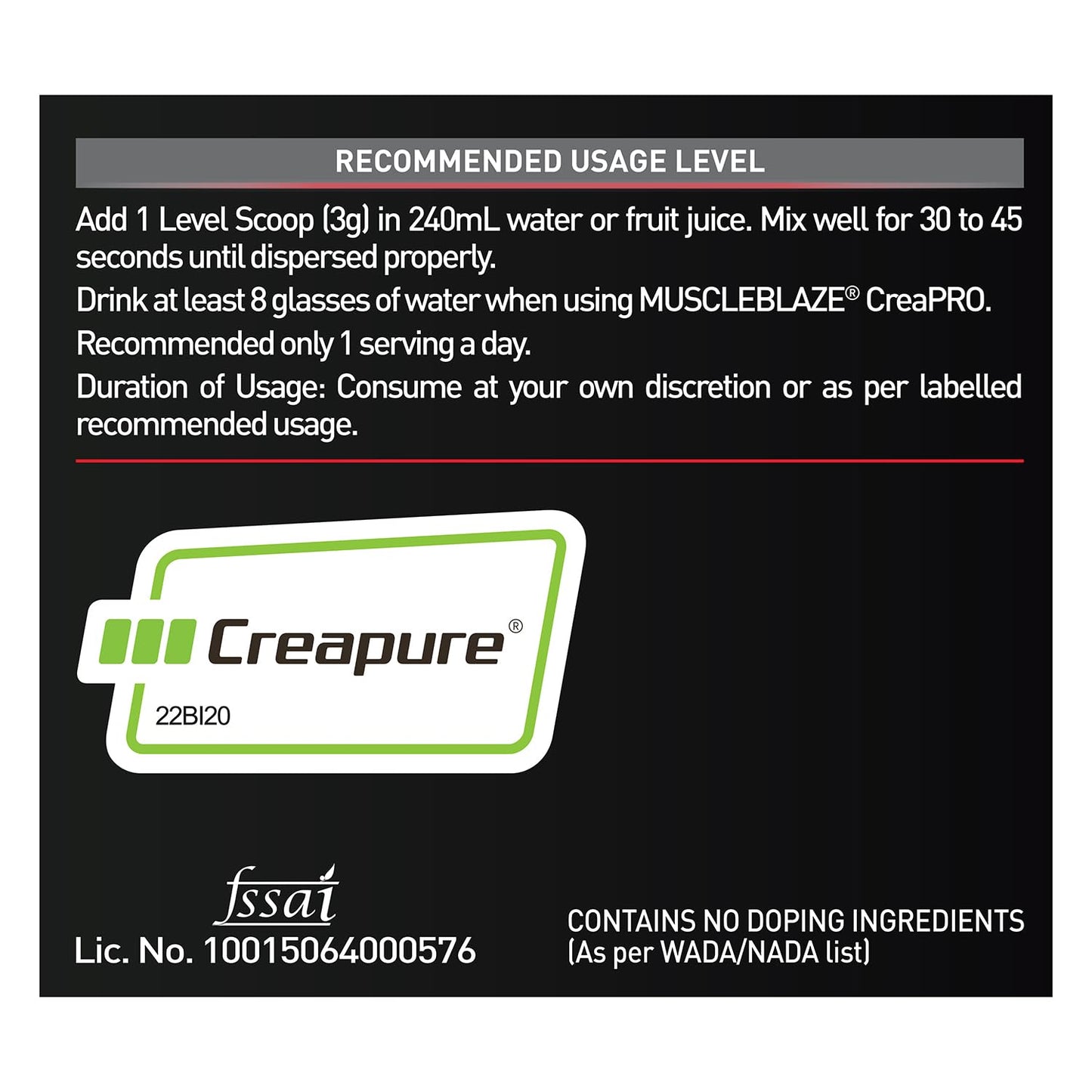 MuscleBlaze Creatine, 250 Gms (Unflavoured)