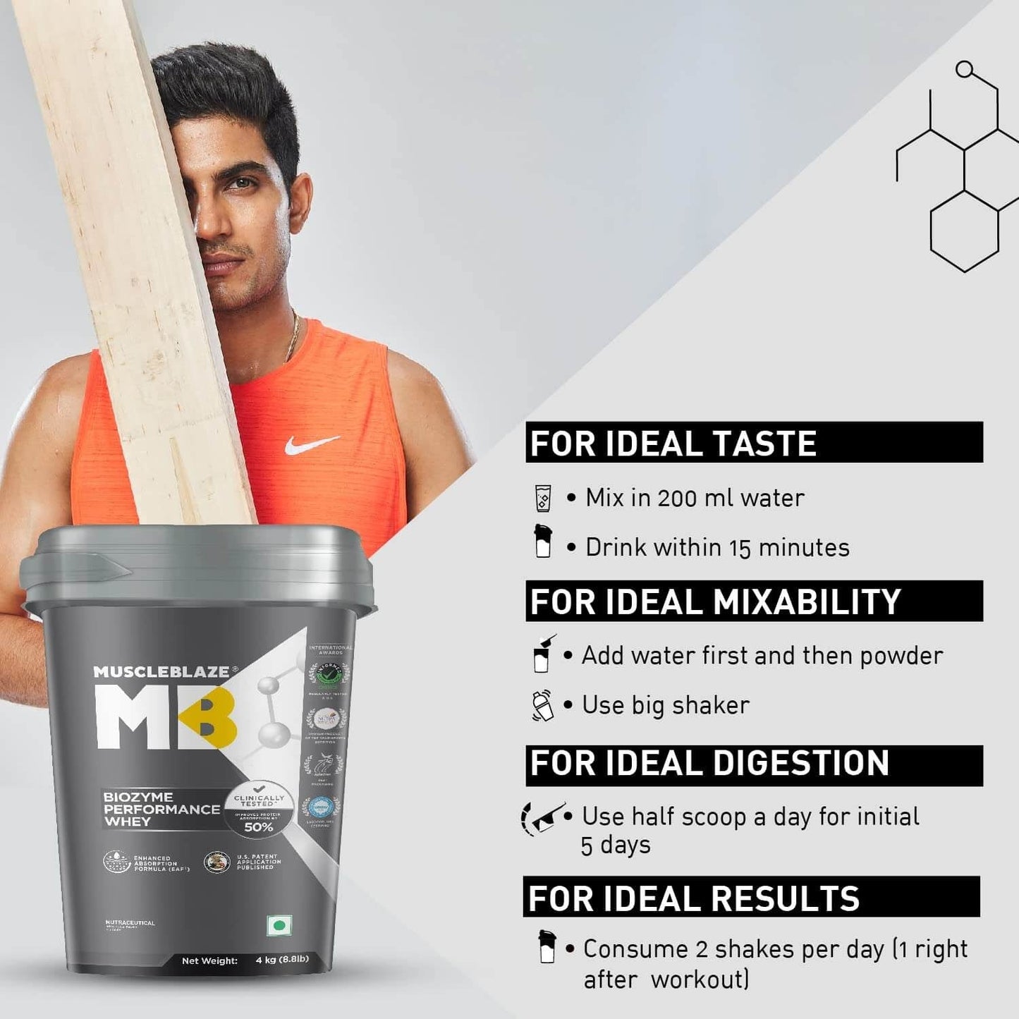 MuscleBlaze Biozyme Performance Whey - 8.8 Lbs