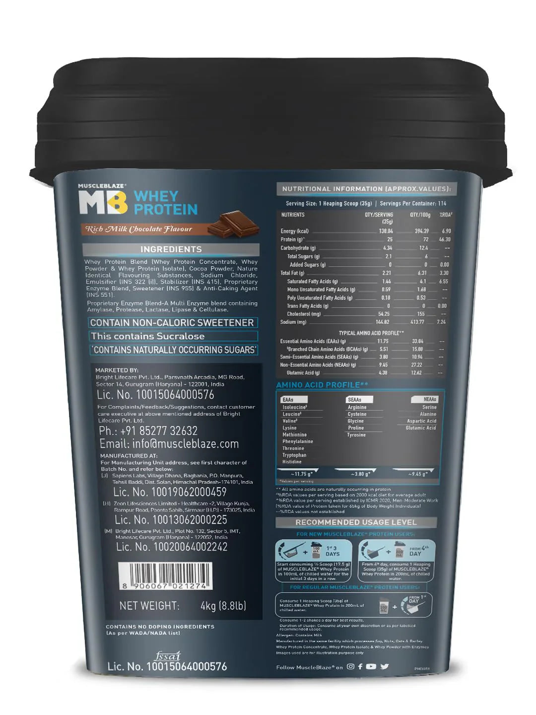 MuscleBlaze Whey Protein - 8.8 Lbs