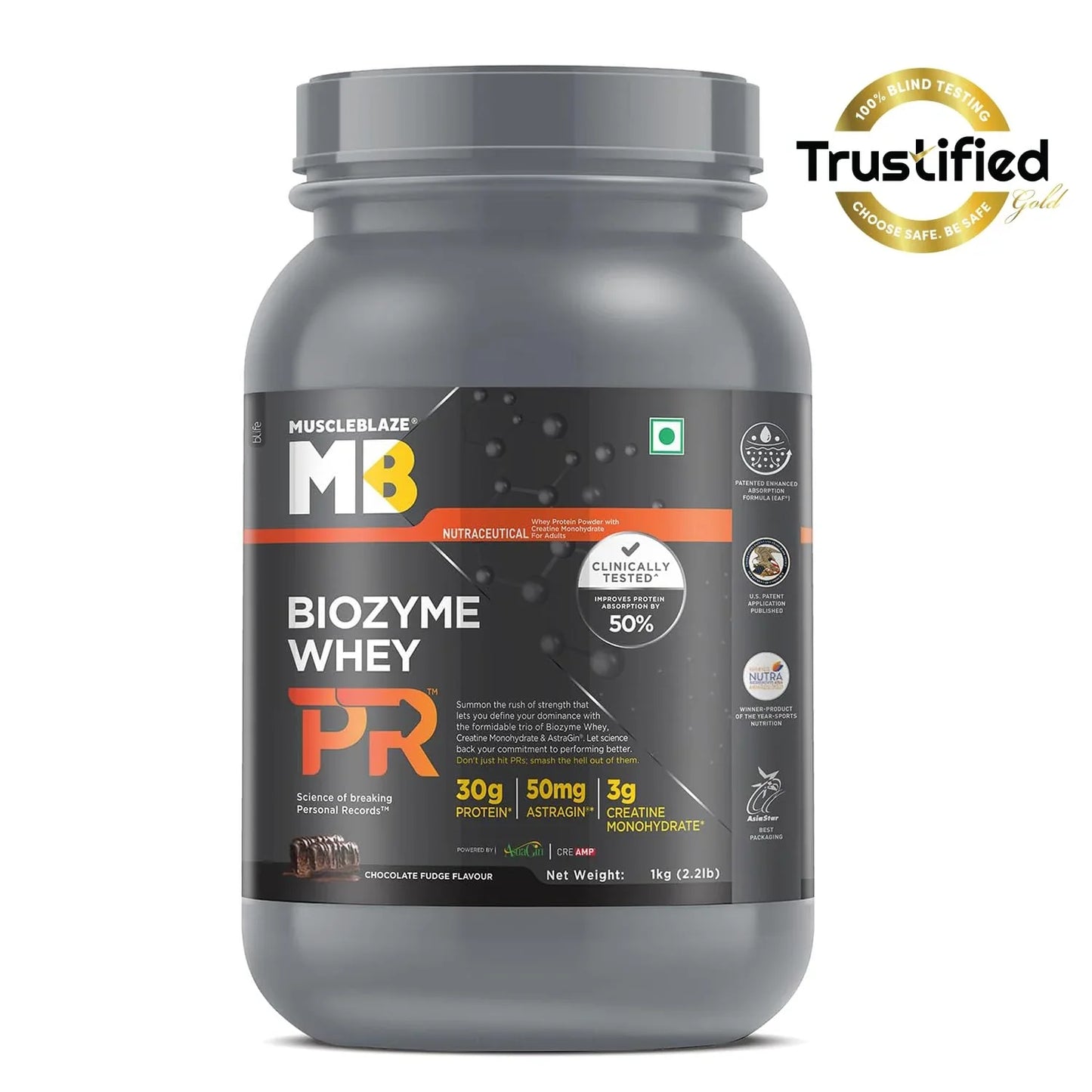 MuscleBlaze Biozyme Performance Whey Protein PR - 2.2 Lbs