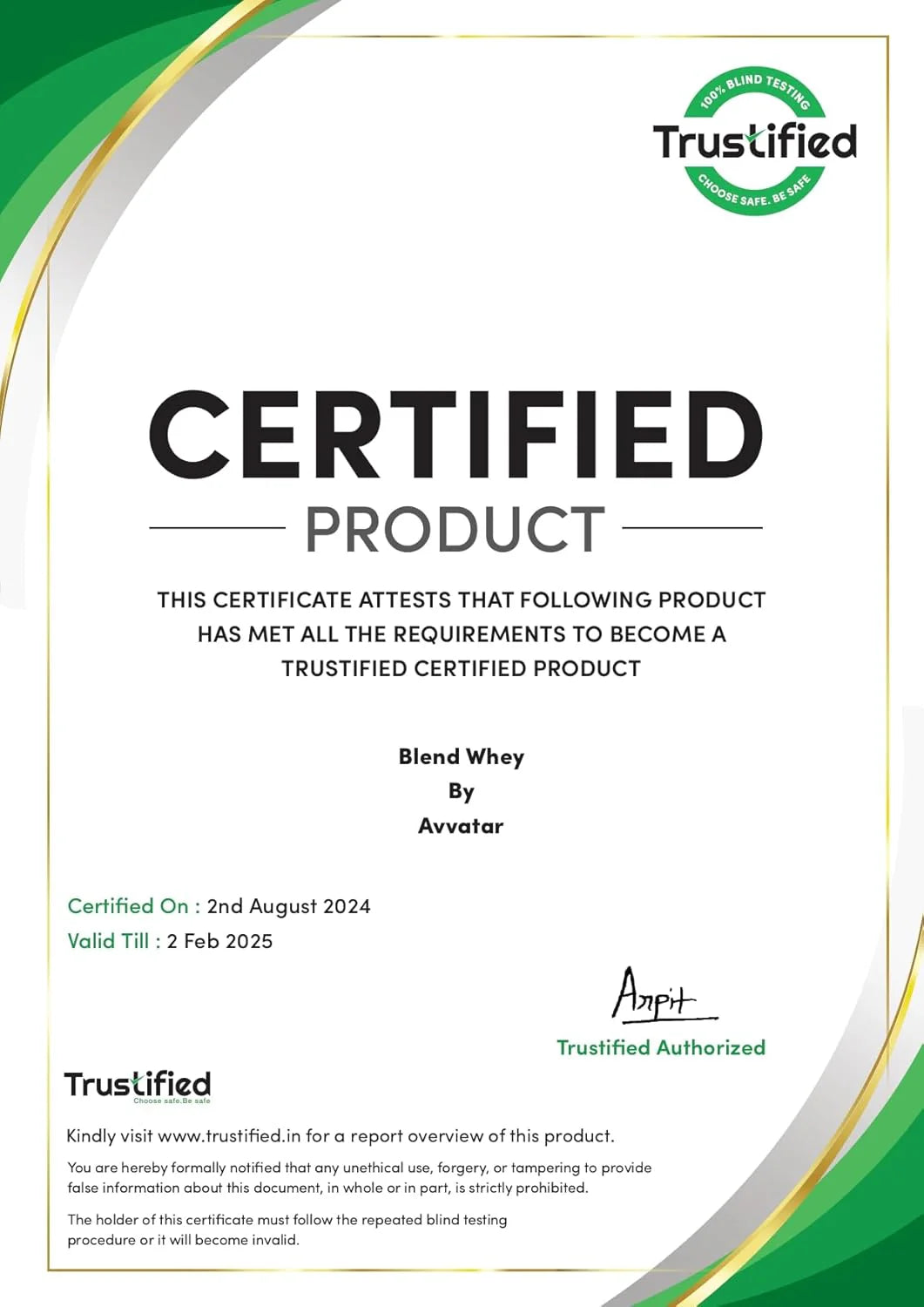 Avvatar Whey Protein Powder - 4 Kg