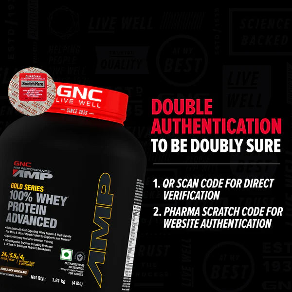 GNC AMP Gold 100% Whey Protein Advance - 4 Lbs