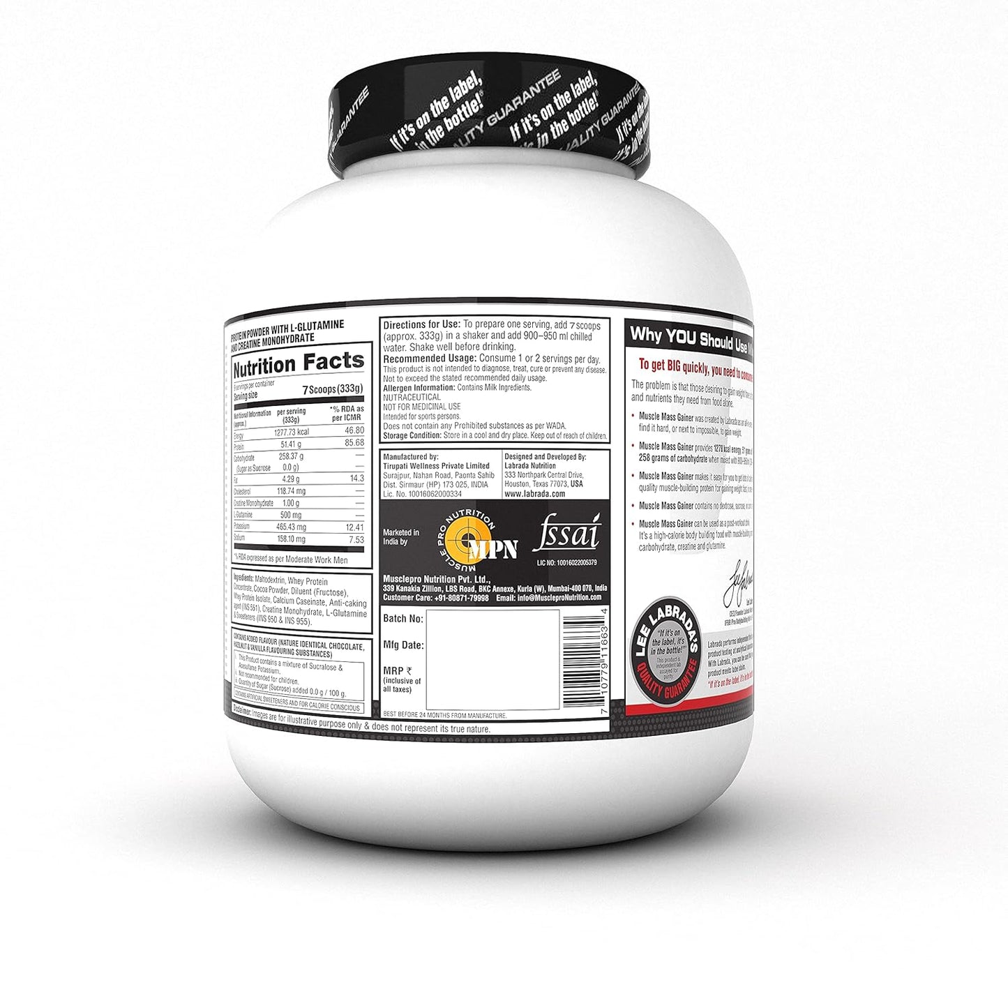 Labrada Muscle Mass Gainer - 6.6 Lbs