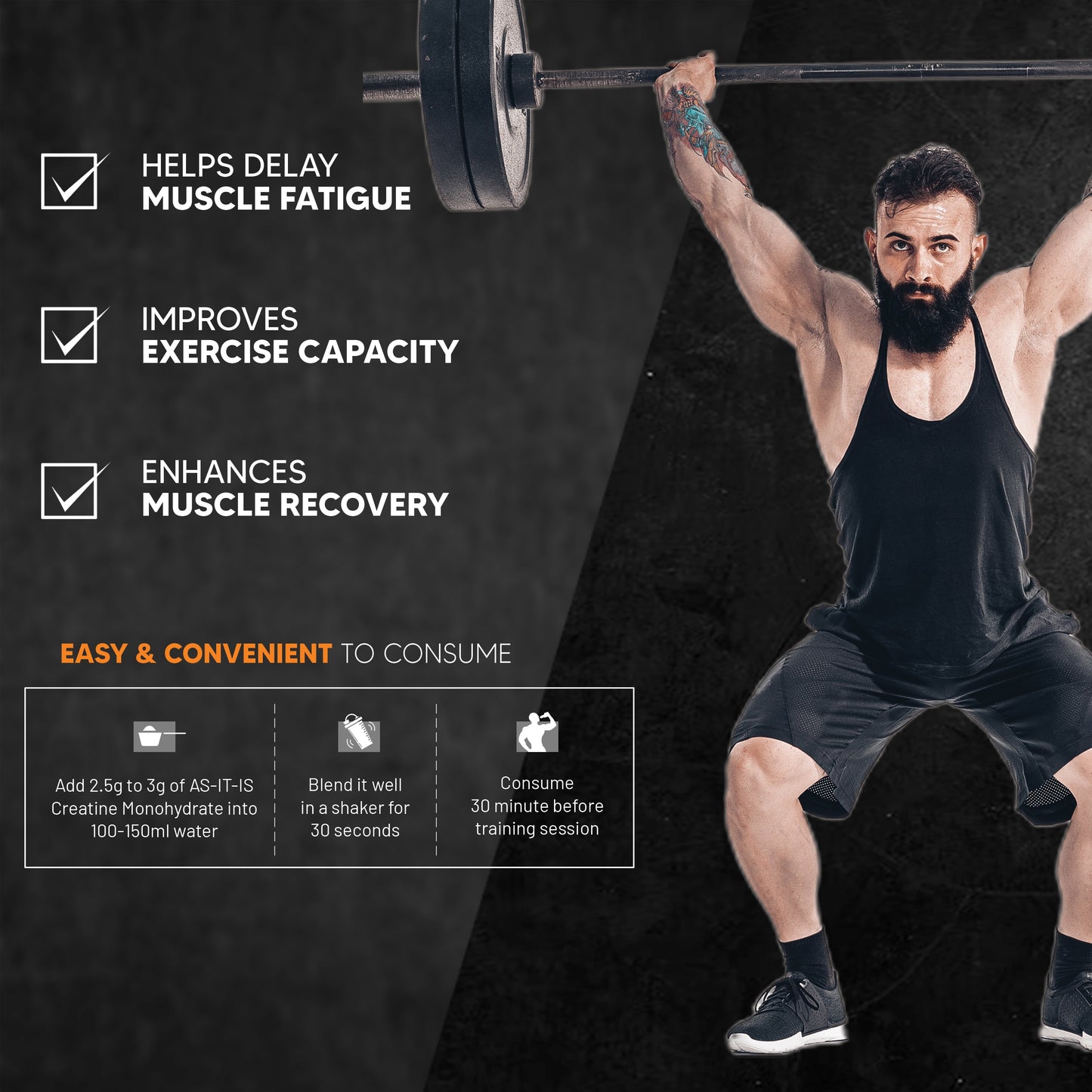 AS-IT-IS Nutrition Pure Creatine Monohydrate 250 Gms