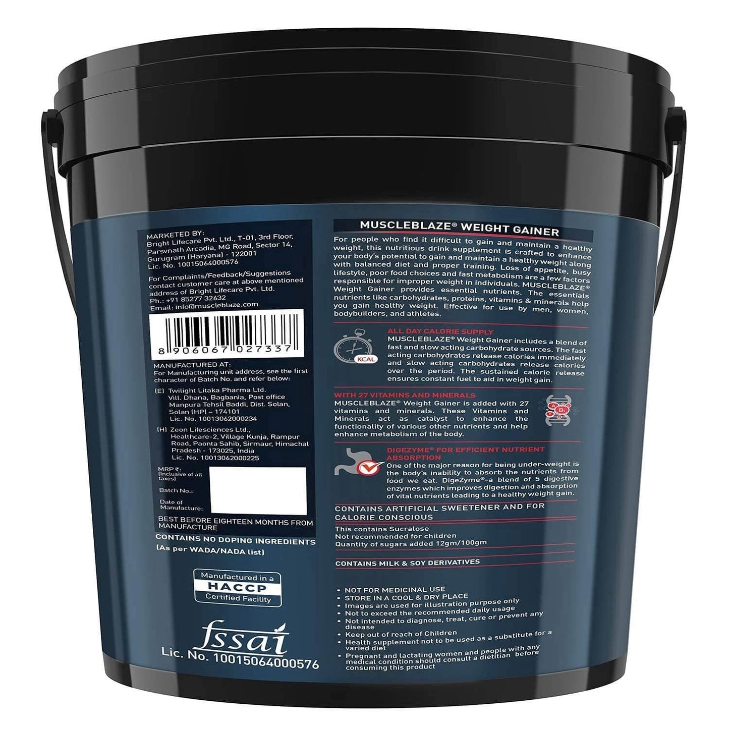 MuscleBlaze Weight Gainer with Added Digezyme, 5kg