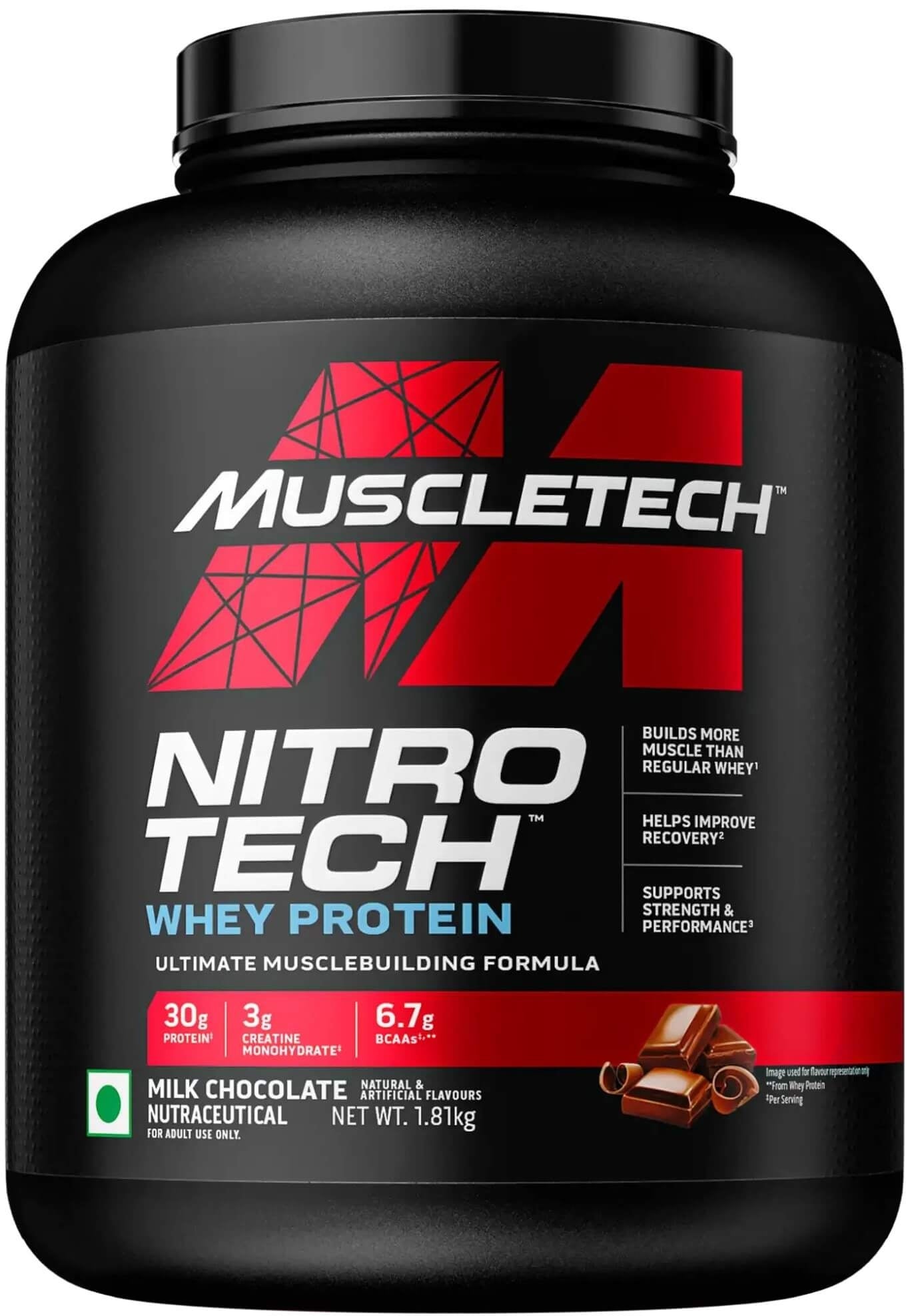MuscleTech NitroTech Performance Series Whey Protein - 4 Lbs (1.81Kg) (Pack of 2)