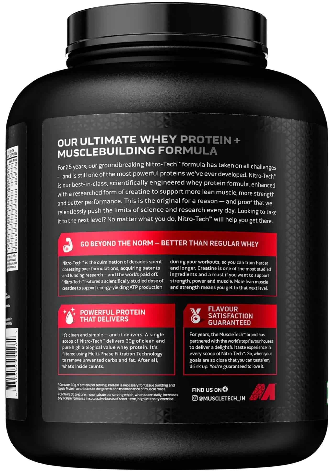 MuscleTech NitroTech Performance Series Whey Protein - 4 Lbs (1.81Kg) (Pack of 2)