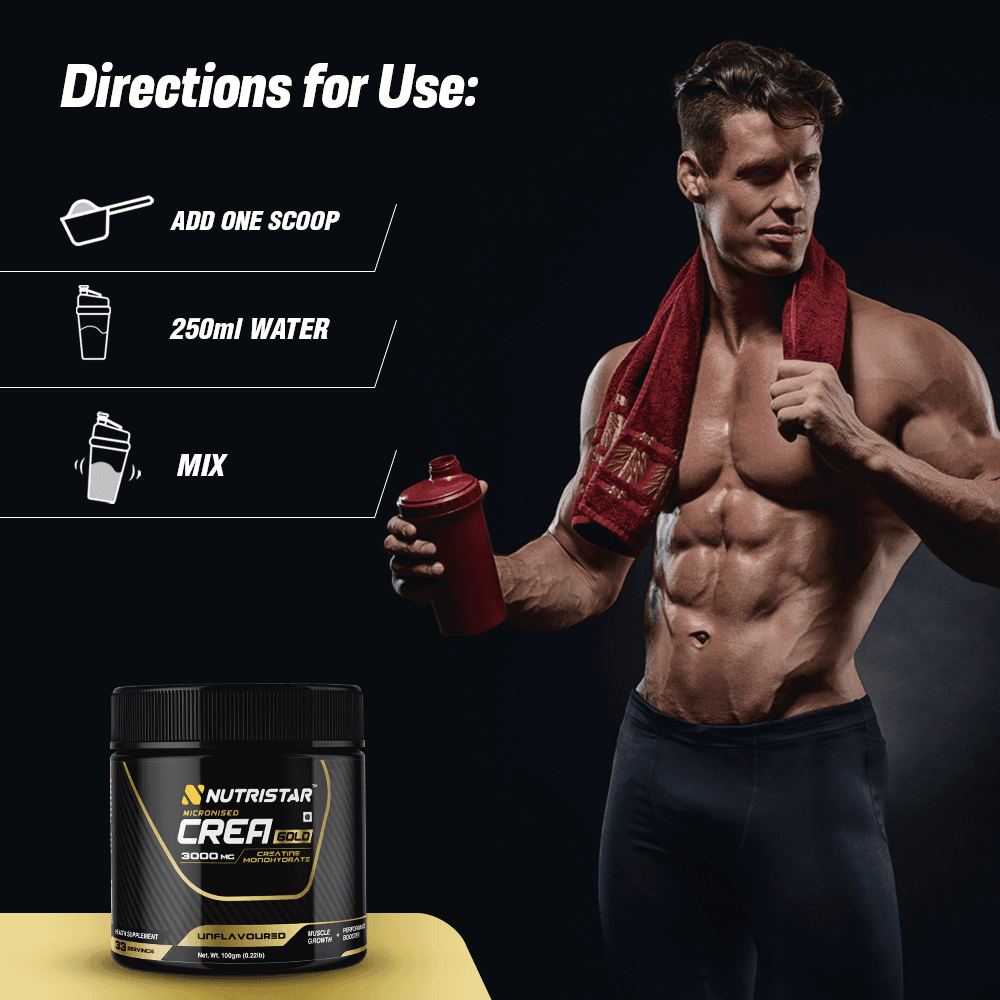 Nutristar Micronized CREA Gold Creatine Monohydrate 100g - 33 Servings