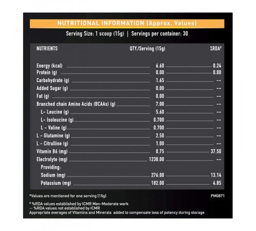 MuscleBlaze BCAA Gold 8:1:1 450 Gms
