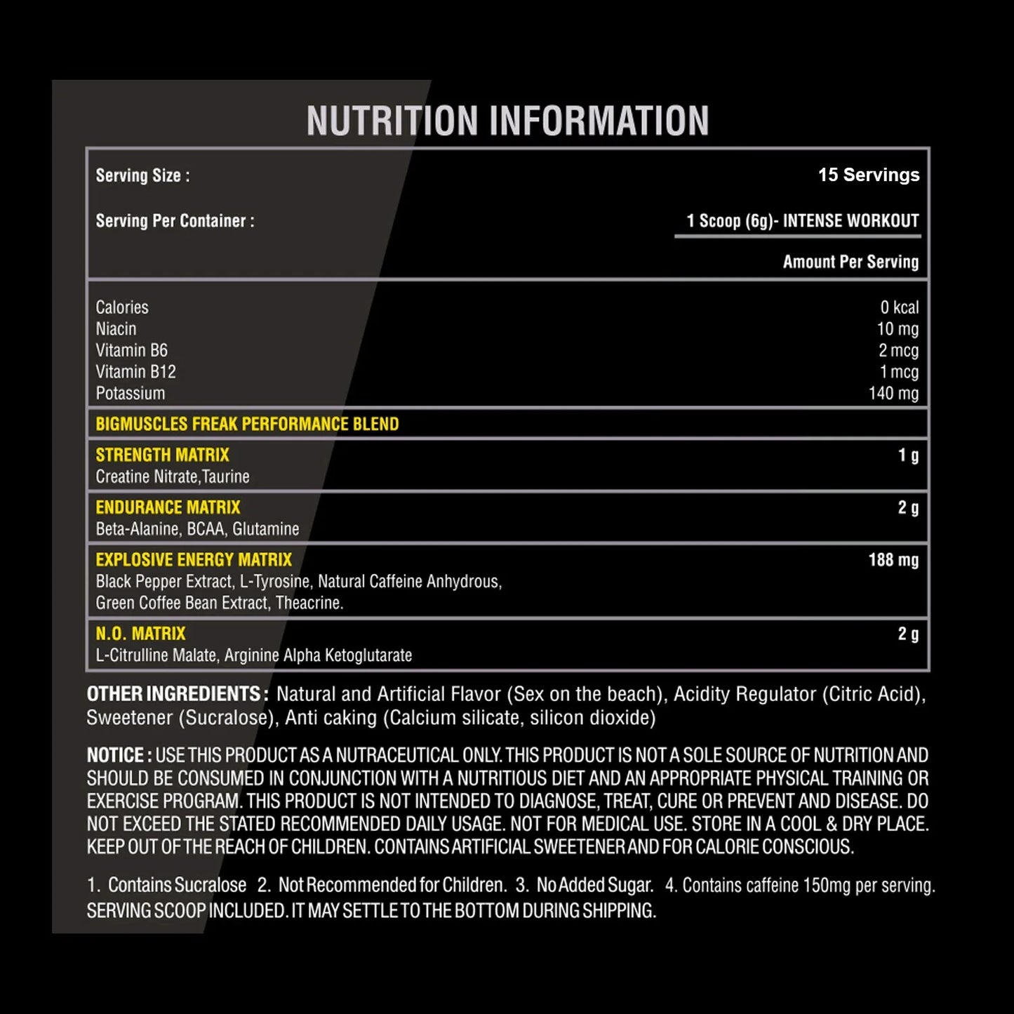 Big Muscles Nutrition Freak Pre-Workout, 60 Servings