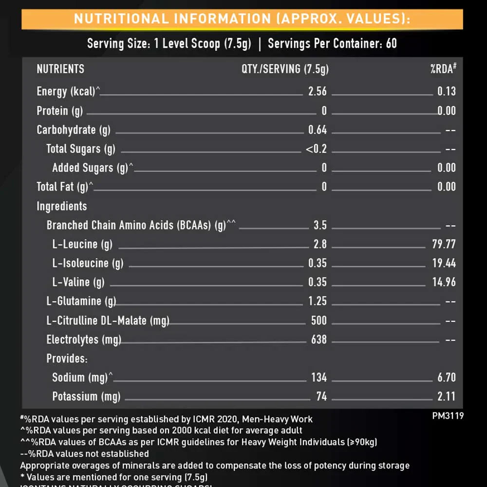 MuscleBlaze BCAA Gold 8:1:1 450 Gms