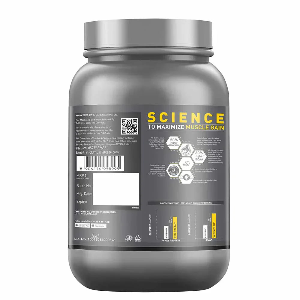 MuscleBlaze Biozyme Performance Whey - 2.2 Lbs