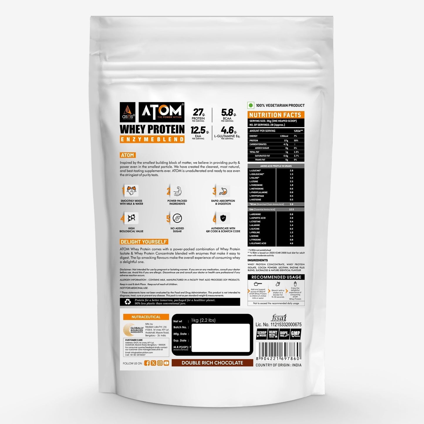 AS-IT-IS Atom Whey Protein with Digestive Enzymes 1 kg