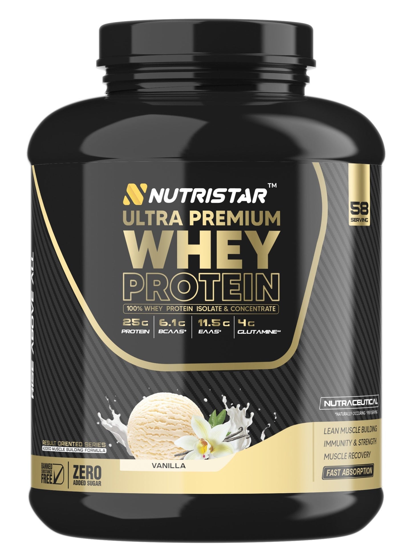 Nutristar Ultra Premium Whey Protein 58 Servings, 4 Lbs (1.81Kg) Full Stack Combo
