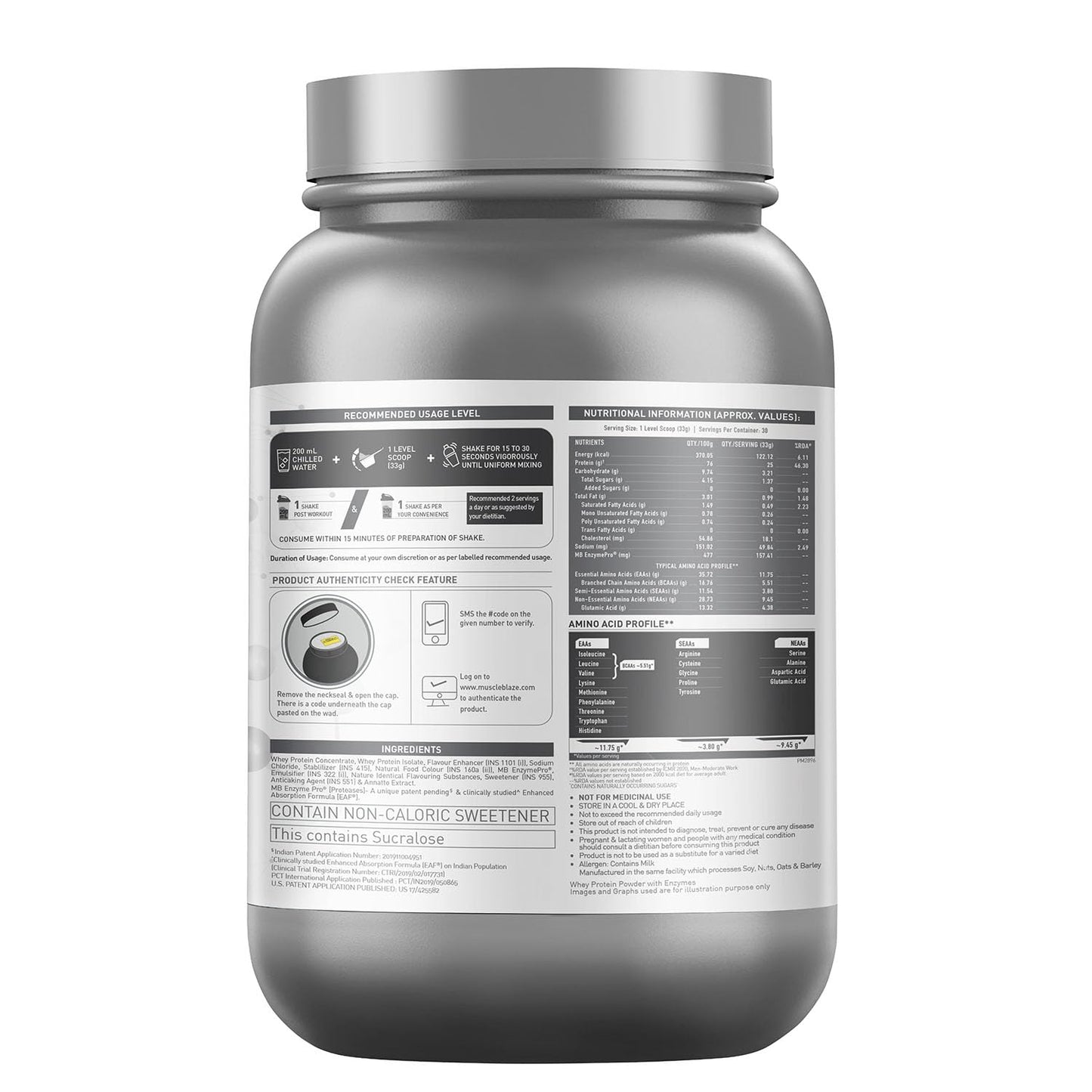 MuscleBlaze Biozyme Performance Whey - 2.2 Lbs