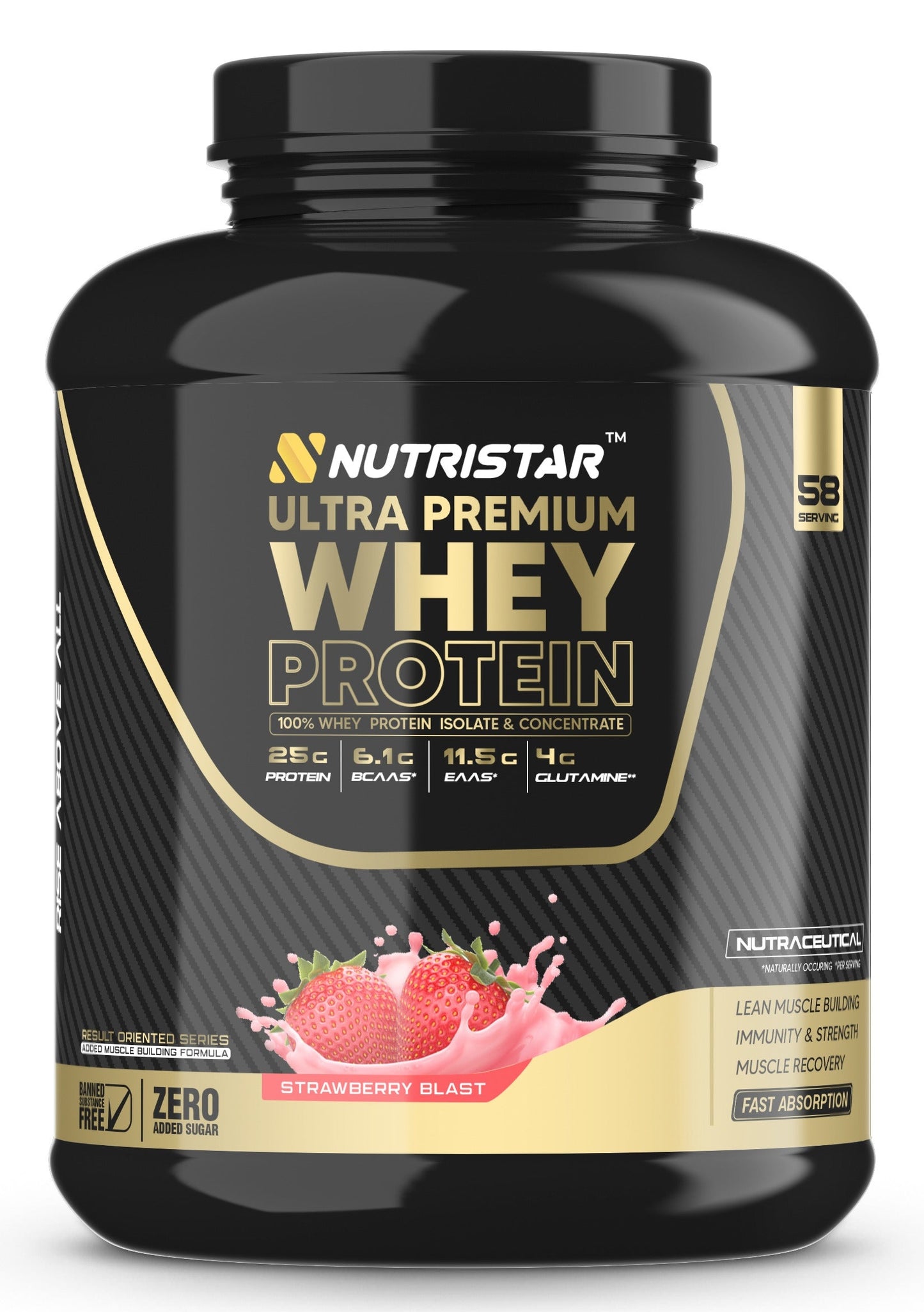 Nutristar Ultra Premium Whey Protein 58 Servings, 4 Lbs (1.81Kg) Full Stack Combo
