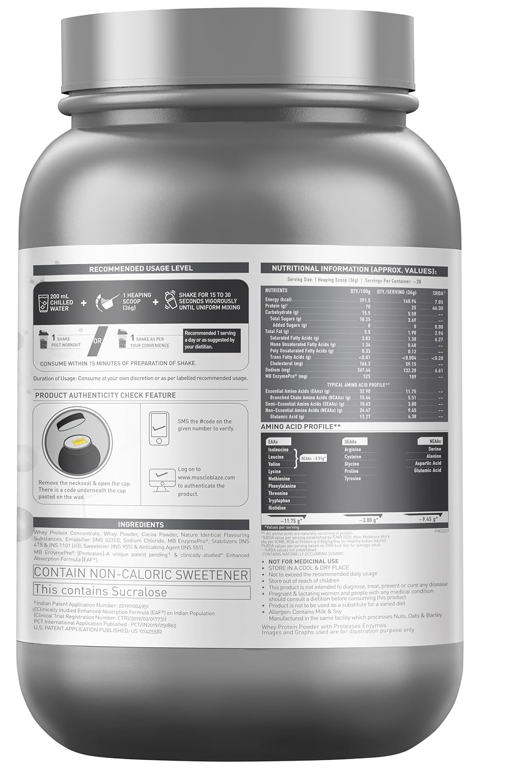 MuscleBlaze Biozyme Performance Whey - 2.2 Lbs