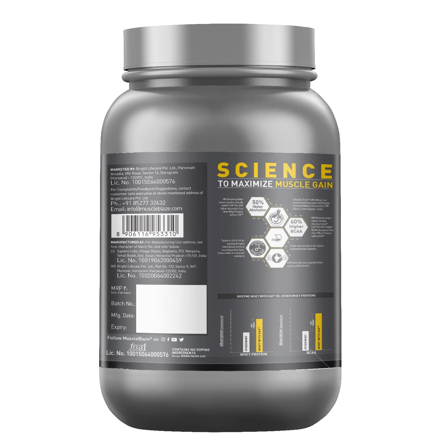 MuscleBlaze Biozyme Performance Whey - 2.2 Lbs
