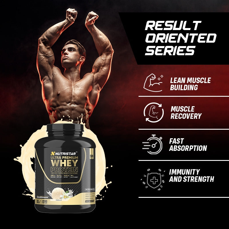 Nutristar Ultra Premium Whey Protein 58 Servings, 4 Lbs (1.81Kg) Full Stack Combo