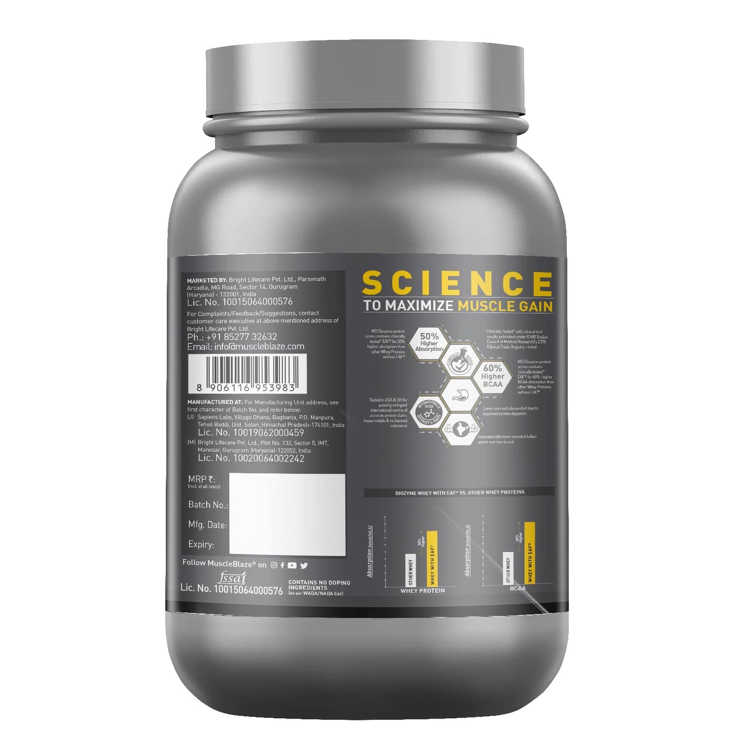 MuscleBlaze Biozyme Performance Whey - 2.2 Lbs