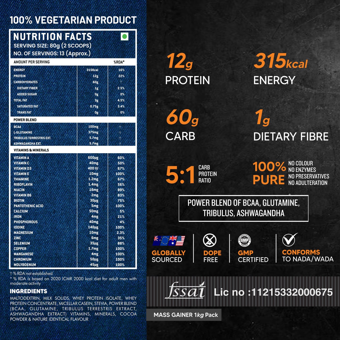 AS-IT-IS Atom Mass Gainer -1 Kg