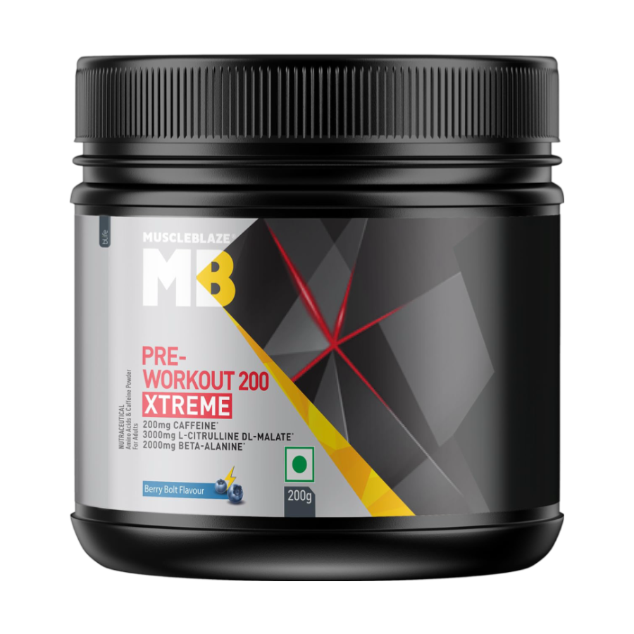MuscleBlaze PRE Workout 200 Xtreme, 200 g - 30 Servings
