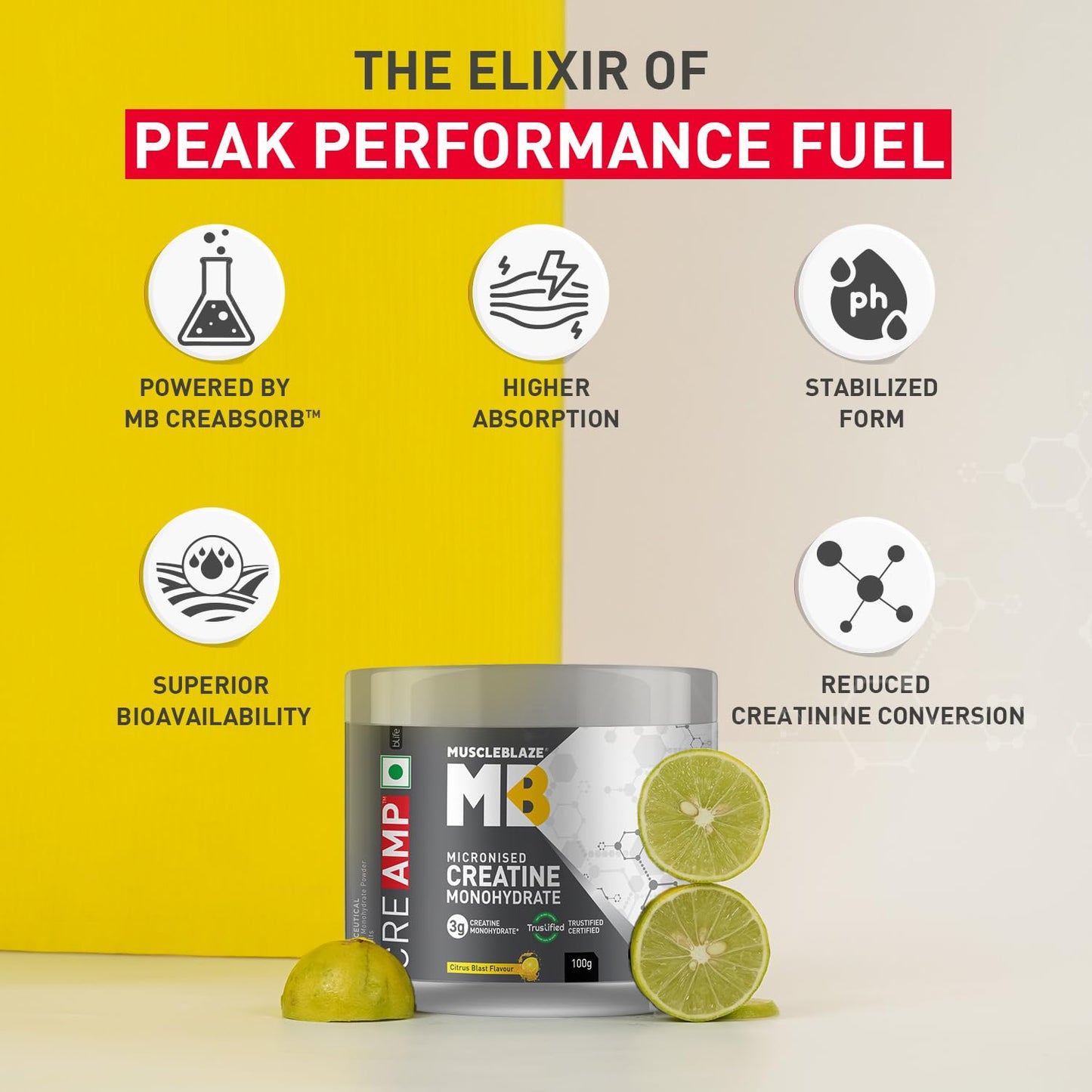 MuscleBlaze Creatine Monohydrate CreAMP 100gm