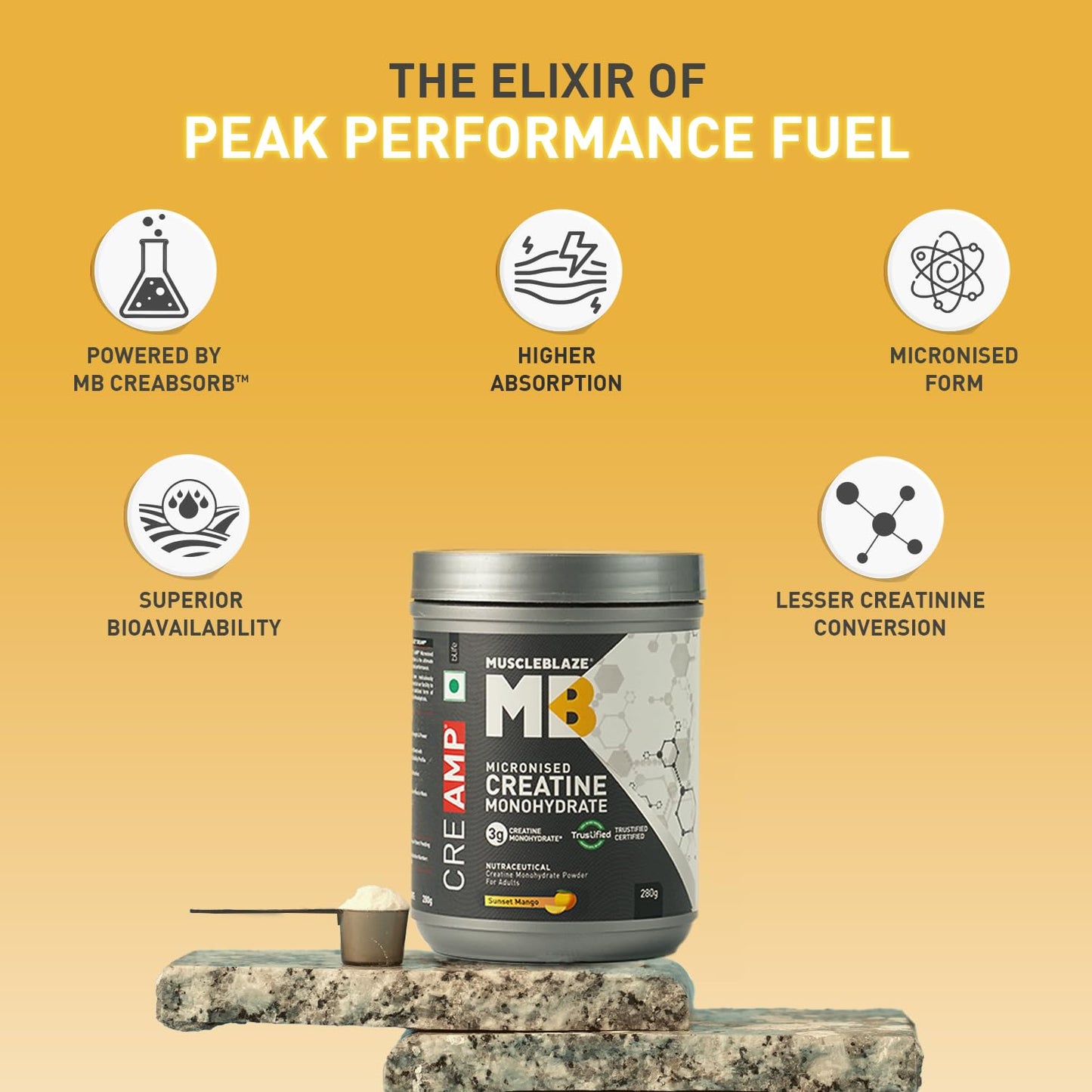 MuscleBlaze Creatine Monohydrate CreAMP 280gm