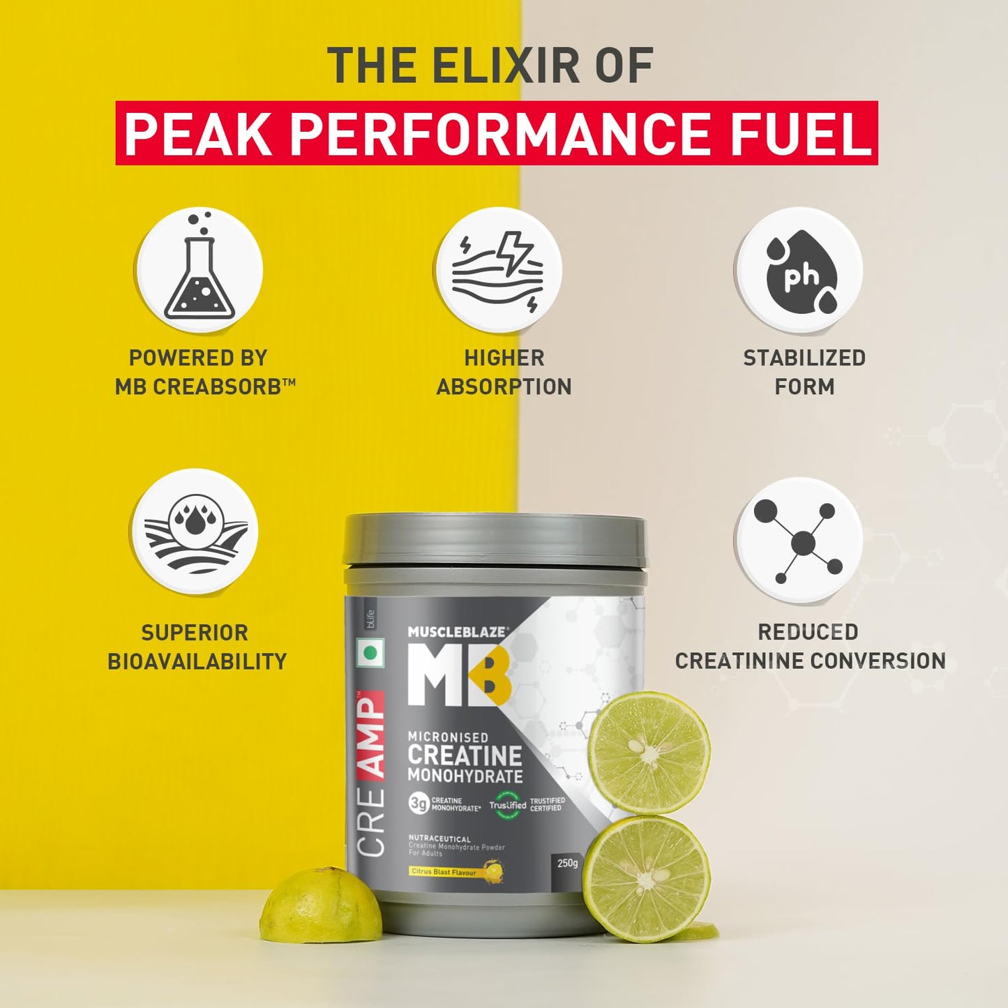 MuscleBlaze Creatine Monohydrate CreAMP 250gm