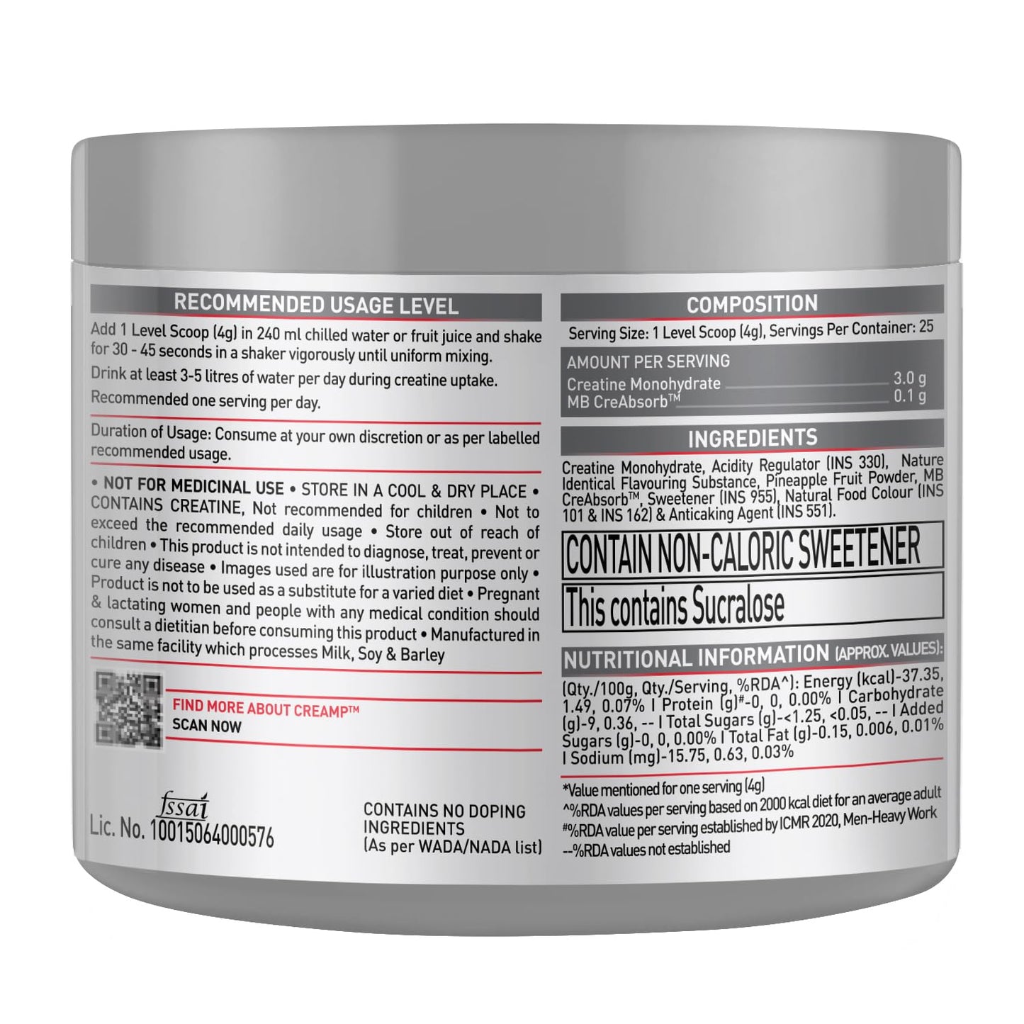 MuscleBlaze Creatine Monohydrate CreAMP 100gm