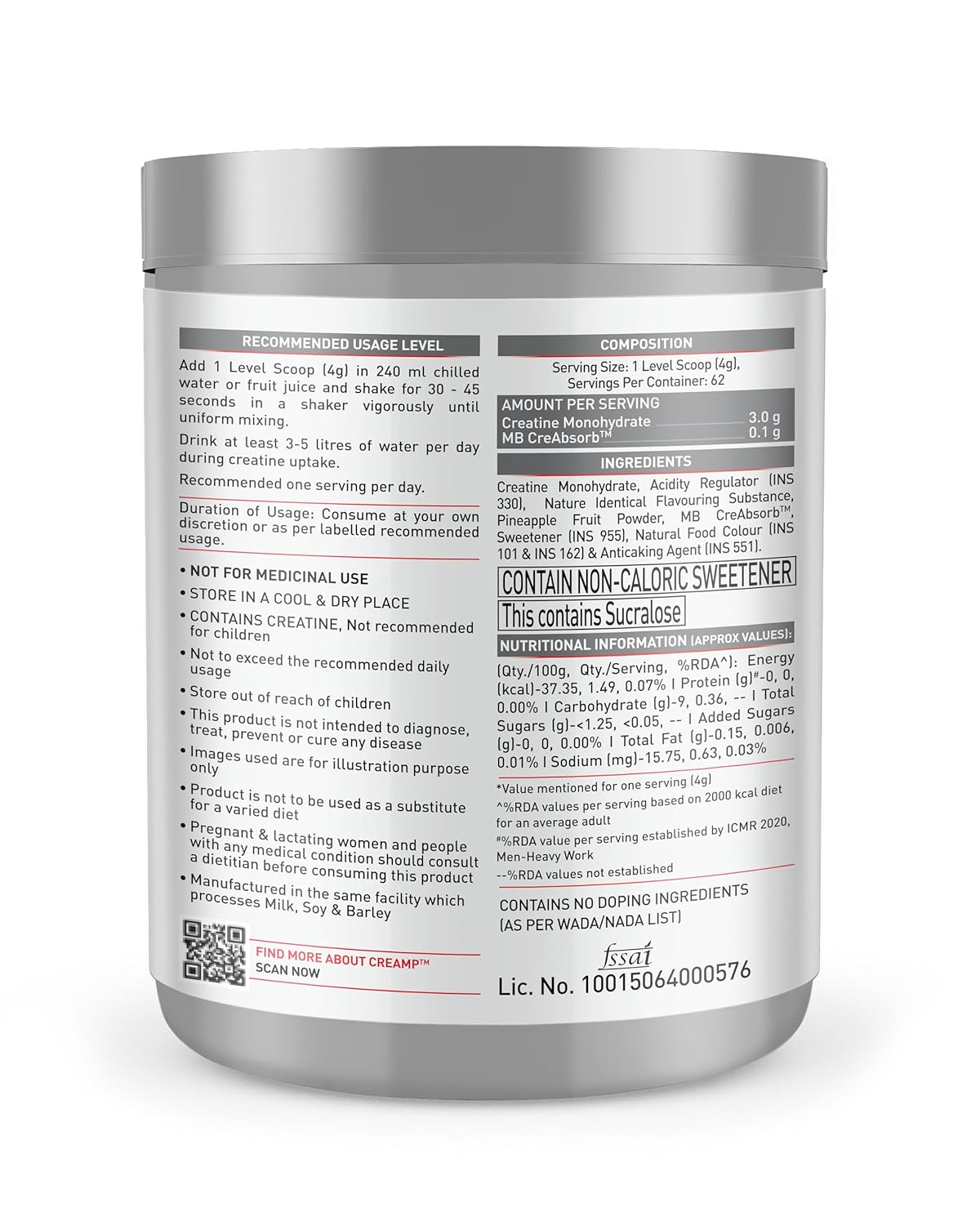 MuscleBlaze Creatine Monohydrate CreAMP 250gm