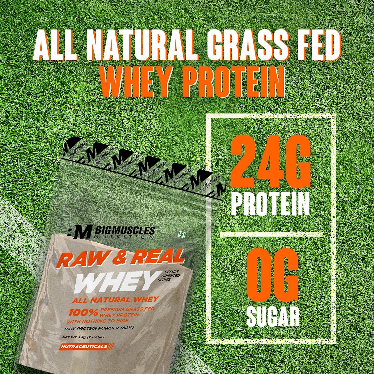 Big Muscles Raw & Real Whey Protein - 2.2 Lbs
