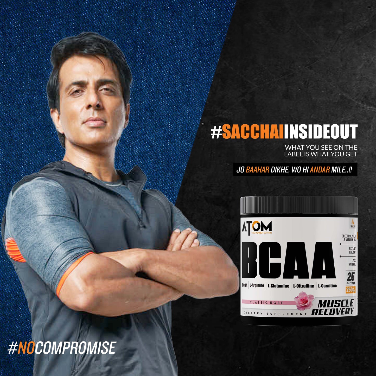AS-IT-IS ATOM BCAA with L-arginine, L-Carnitine, L-Citrulline - 25 Servings