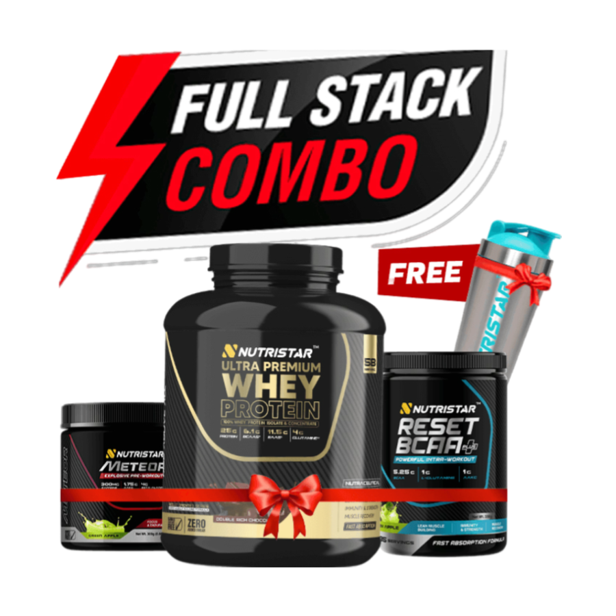 Nutristar Ultra Premium Whey Protein 58 Servings, 4 Lbs (1.81Kg) Full Stack Combo