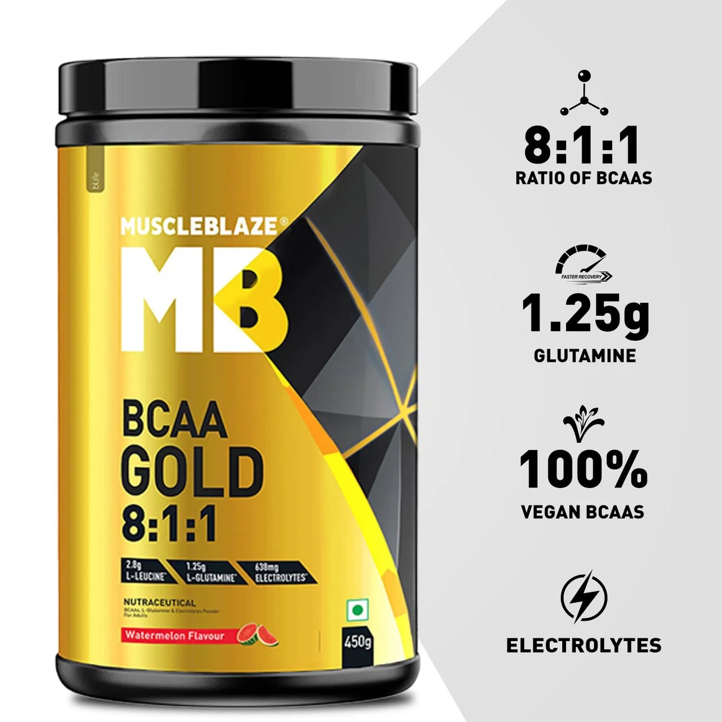 MuscleBlaze BCAA Gold 8:1:1 450 Gms