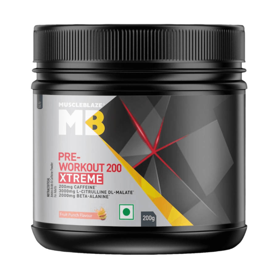 MuscleBlaze PRE Workout 200 Xtreme, 200 g - 30 Servings