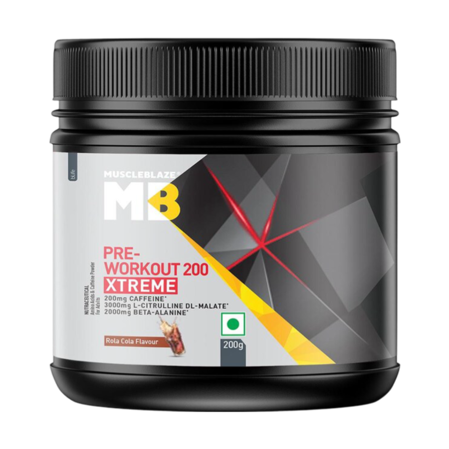 MuscleBlaze PRE Workout 200 Xtreme, 200 g - 30 Servings